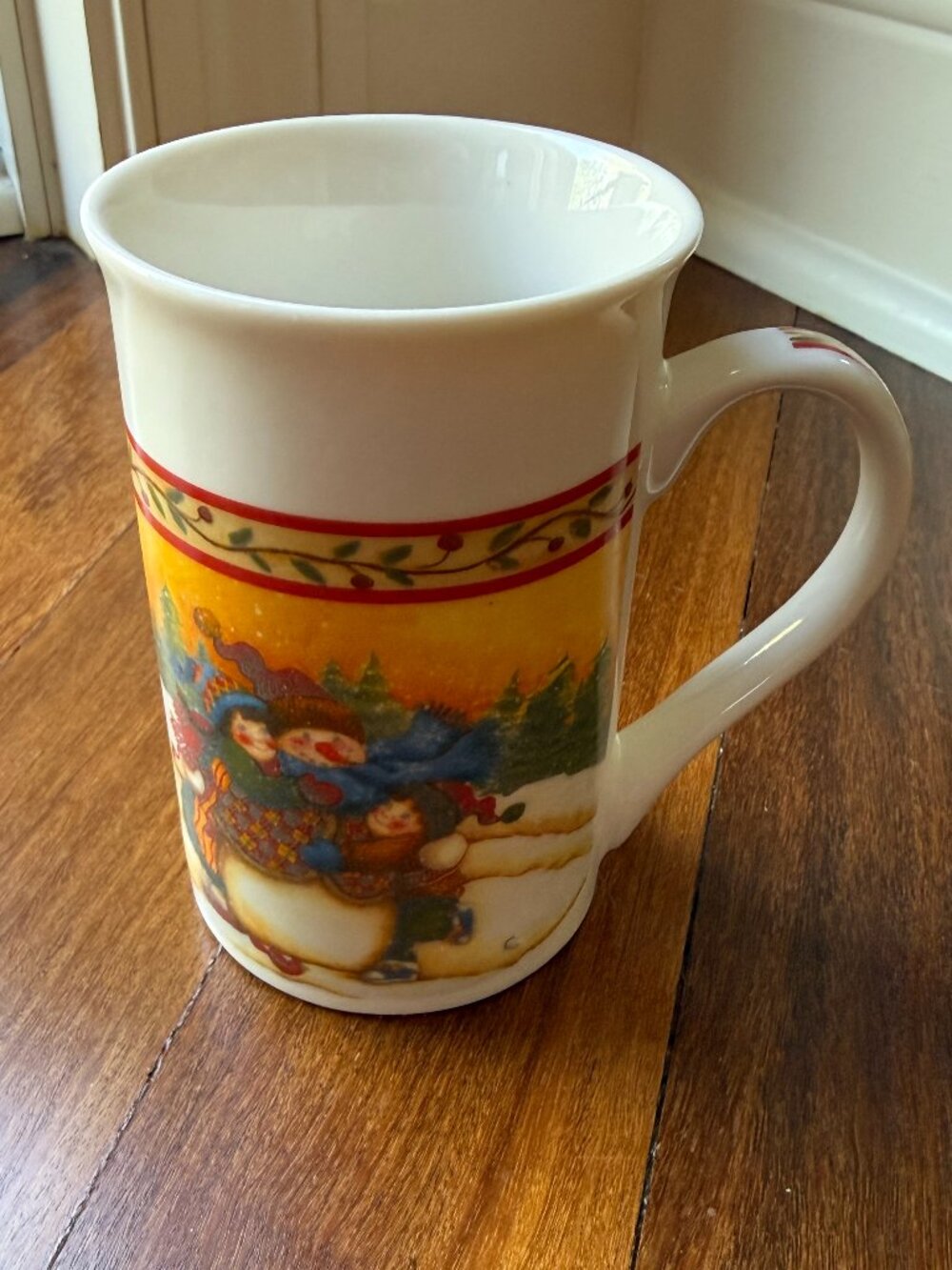Royal Norfolk Kids Hugging Snowman Mug